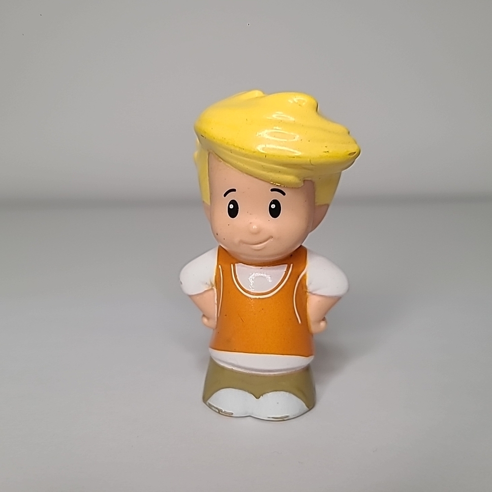 3/$15 Fisher Price Little People Eddie Orange Overalls Slim